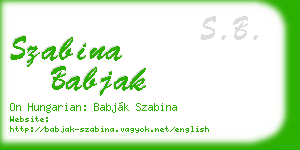 szabina babjak business card