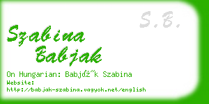 szabina babjak business card